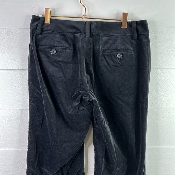 BANANA REPUBLIC Black Velvet Stretch Wide Leg Mid Rise Dress Pants Size 4 - Picture 3 of 11
